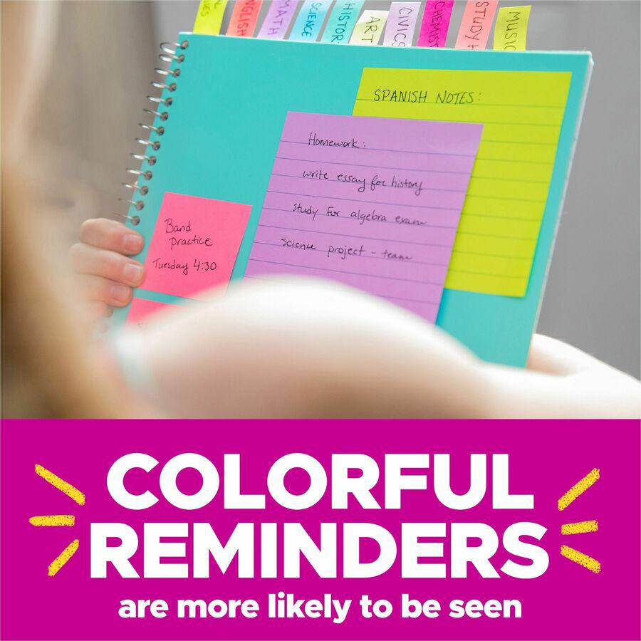 Post-it&reg; Notes Cabinet Pack - 3" x 3" - Square - 100 Sheets per Pad - Unruled - Fresh Mint, Aqua Splash, Sunnyside, Papaya Fizz, Guava - Self-adhesive, Self-stick - 18 / Pack. Picture 4