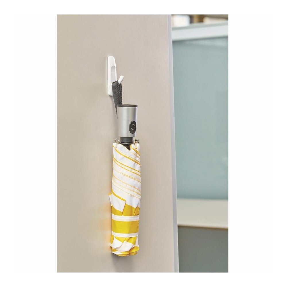 Command Medium Utility Hooks with Adhesive Strips - 3 lb (1.36 kg) Capacity - for Paint, Wood, Tile - White - 6/Pack - 2 / Bag. Picture 4