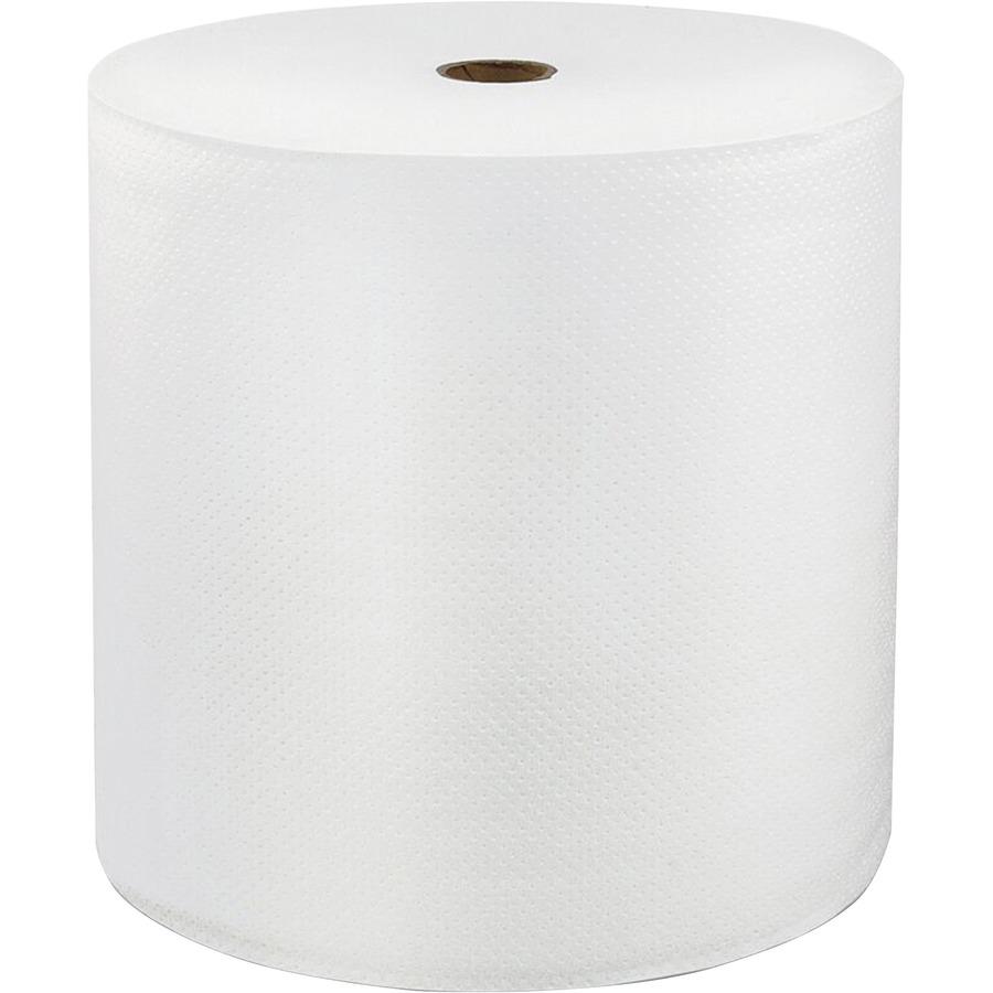 LoCor Hardwound Roll Towels - 1 Ply - 8" Width x 800 ft Length - White - Virgin Fiber - 6 / Carton. Picture 2
