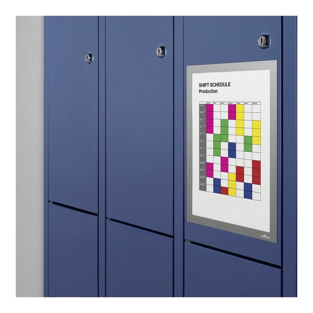 DURABLE DURAFRAME Document Frame - Holds 8.50" x 11" Insert - Rectangle - Surface - Horizontal, Vertical - Sturdy, Self-adhesive, Magnetic - Silver - 2 / Pack. Picture 6
