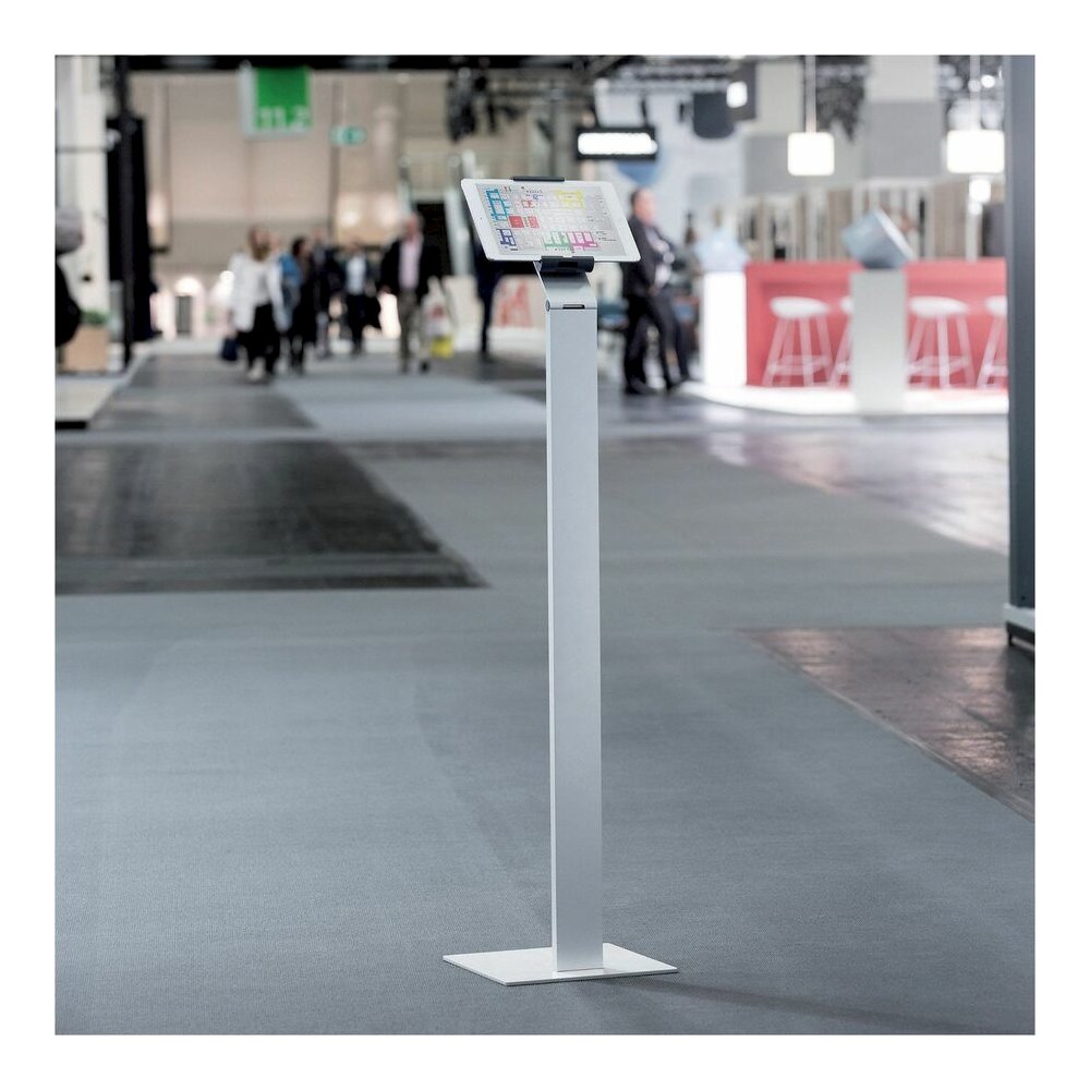 DURABLE Tablet Holder Floor - 47.8" Height x 10.6" Width x 10.6" Depth - Steel, Acrylonitrile Butadiene Styrene (ABS), Aluminum - Silver - Flexible, Floor Standing, Locking Mechanism, Adjustable Arm, . Picture 5