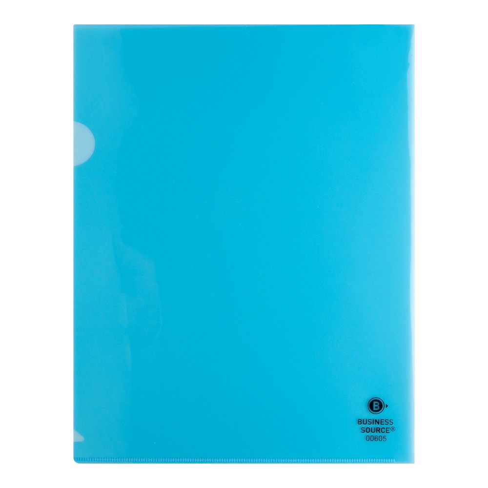 Business Source Letter File Sleeve - 8 1/2" x 11" - 20 Sheets Capacity - Blue - Water Resistant, Transfer Safe, Lightweight, Transparent - 10/Pack - 5 / Box. Picture 5