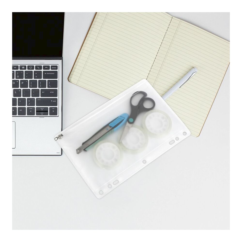 Business Source Punched Economy Binder Pocket - 9.5" Height x 6" Width - 7 x Holes - Ring Binder - Clear - Plastic - 24 / Box. Picture 2