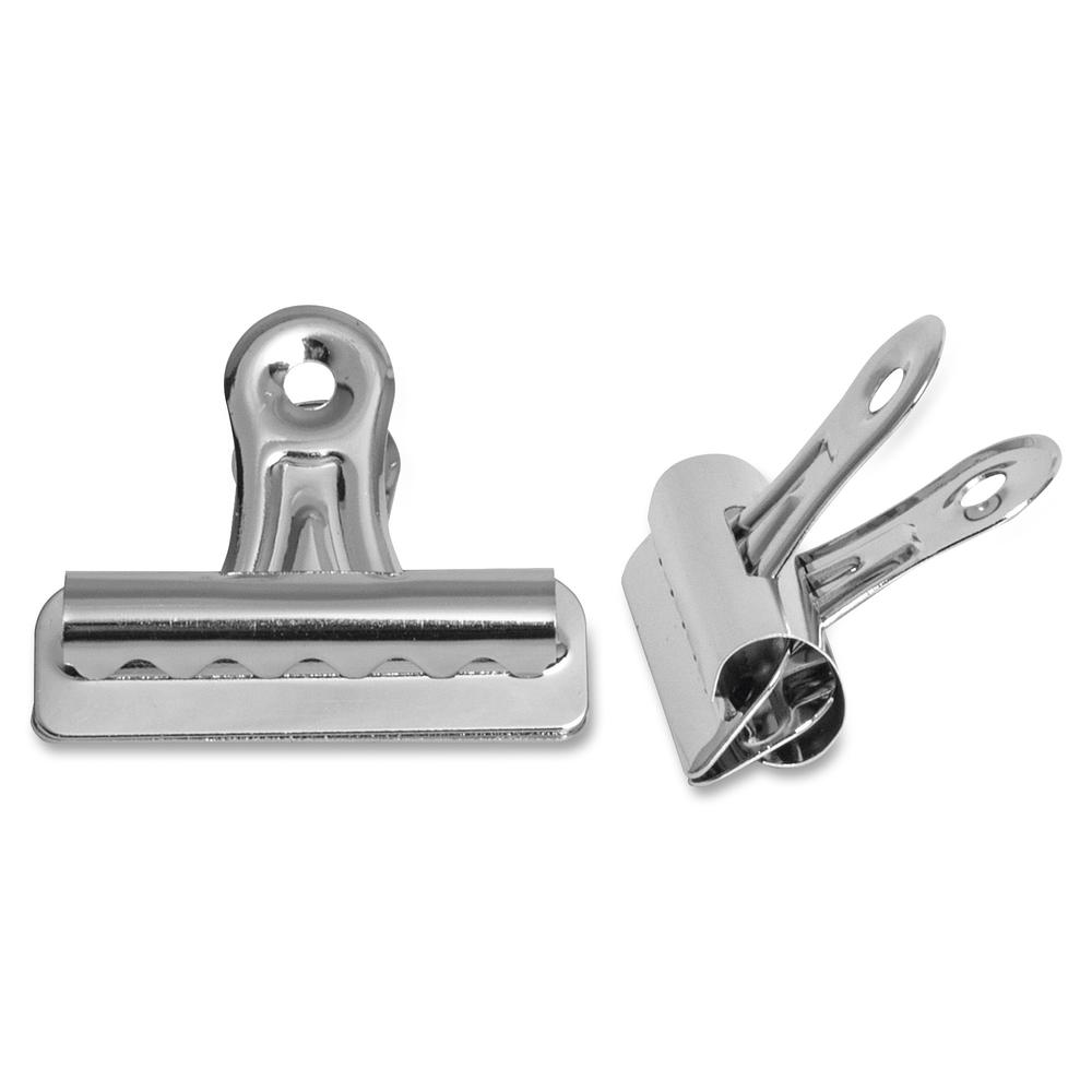 Business Source Bulldog Grip Clips - No. 2 - 2.3" Width - for Paper - Heavy Duty - Silver - 36 / Box. Picture 2