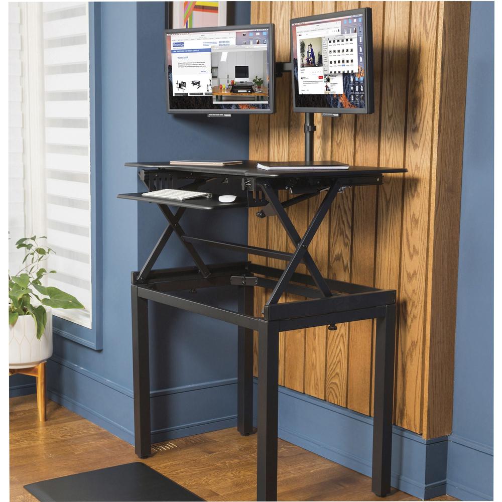 Lorell Adjustable Desk Riser Floor Stand - 29" Height x 36" Width x 22.75" Depth - Floor - Steel - Black. Picture 4