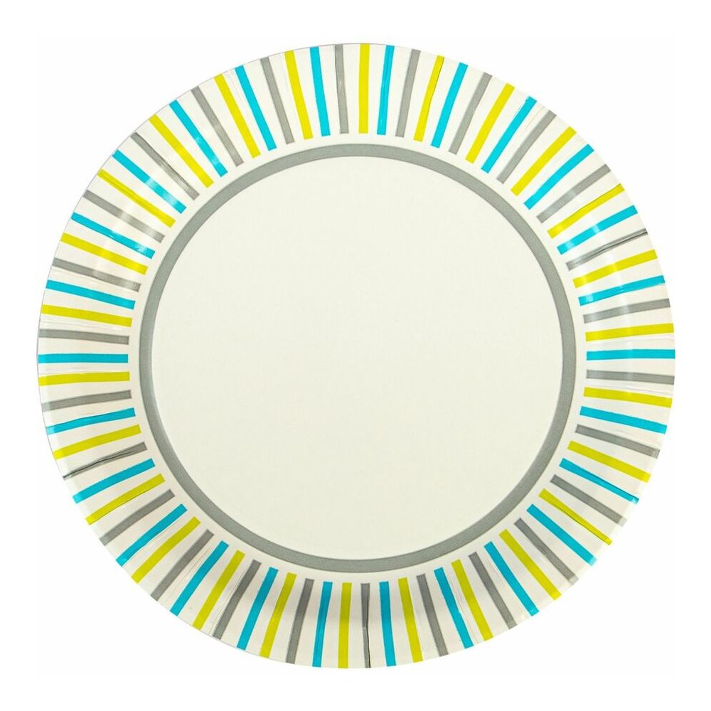 Genuine Joe 7" Printed Paper Plates - Disposable - 7" Diameter - Assorted - 125 / Pack. Picture 5