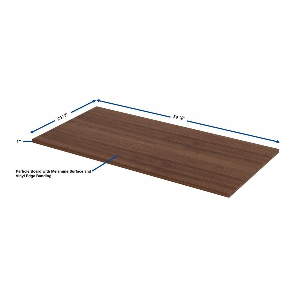 Lorell Relevance Series Tabletop - Walnut Rectangle Top - 60" Table Top Width x 30" Table Top Depth x 1" Table Top Thickness - Assembly Required - 1 Each. Picture 4