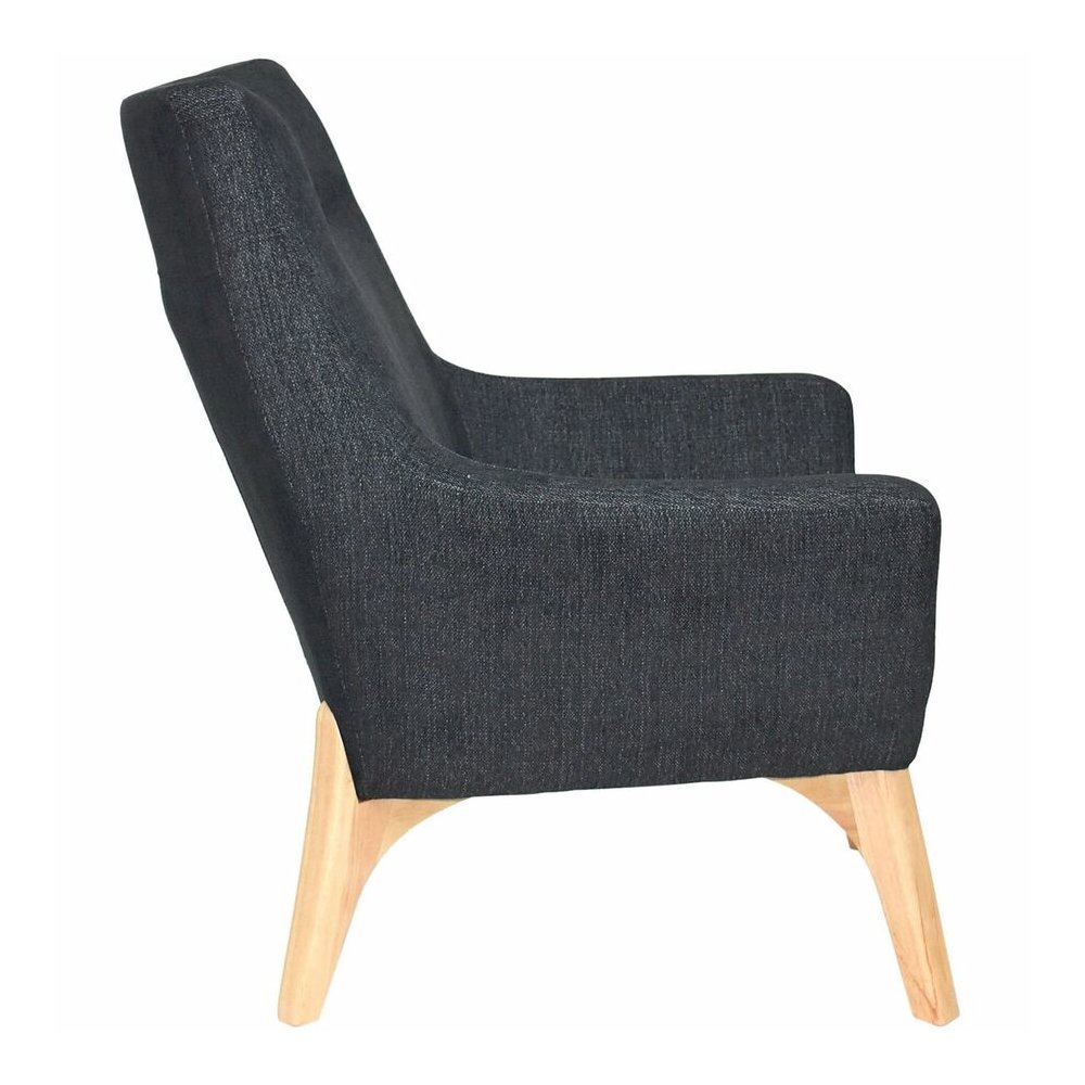 Lorell Quintessence Collection Upholstered Chair - Black Seat Color - Black Back Color - Low Back - Four-legged Base - 1 Each. Picture 4