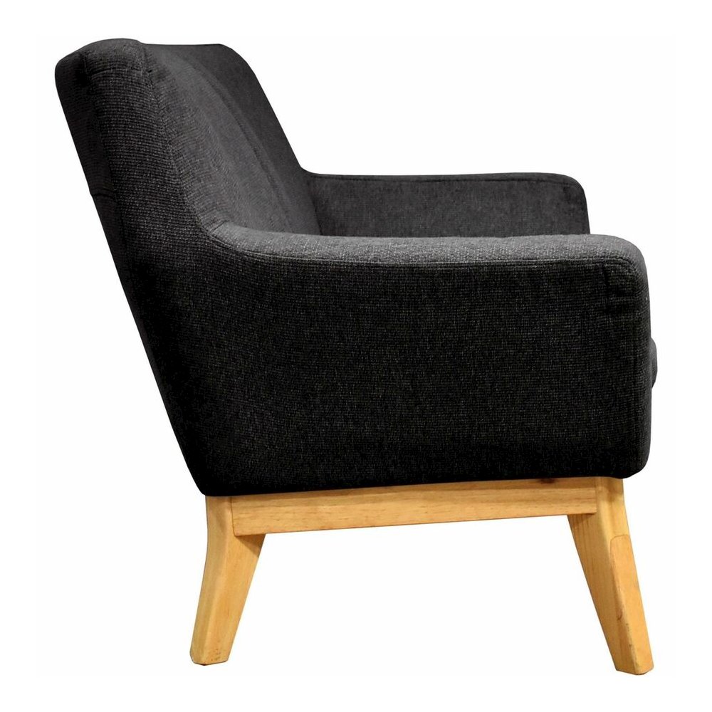 Lorell Quintessence Collection Loveseat - 32.8" Height x 19.8" Width x 53.1" Length - Finish: Black - 1 Each. Picture 4