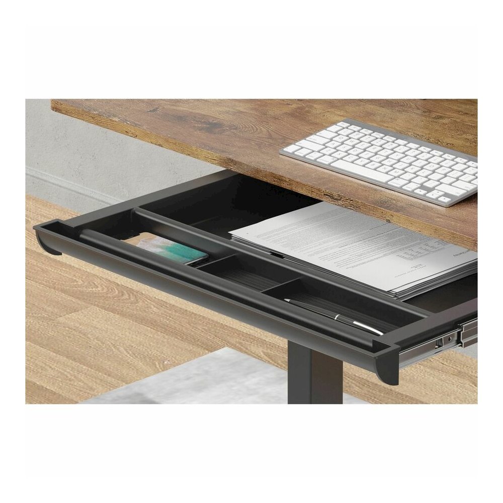 Lorell Laminate Desk 4-compartment Drawer - x 20.5" Width x 16" Depth - Material: Acrylonitrile Butadiene Styrene (ABS) - Finish: Black - 1 Each. Picture 6