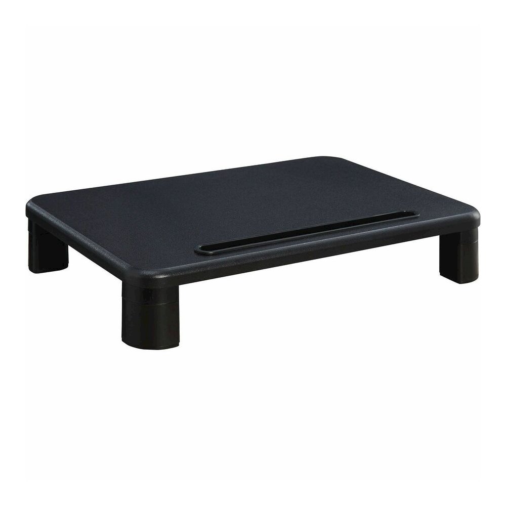 Lorell Height-Adjustable Monitor Riser - 4" Height x 19.75" Width - Desktop - Black. Picture 2