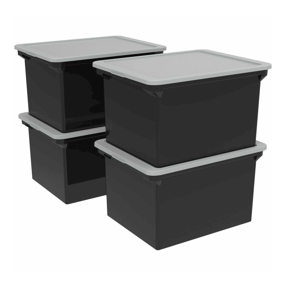 Storex Letter/Legal Tote Storage Box - Internal Dimensions: 15.50" Length x 12.25" Width x 9.25" Height - External Dimensions: 18.3" Length x 13.9" Width x 10.6" Height - 45 lb - 9.25 gal - Media Size. Picture 3