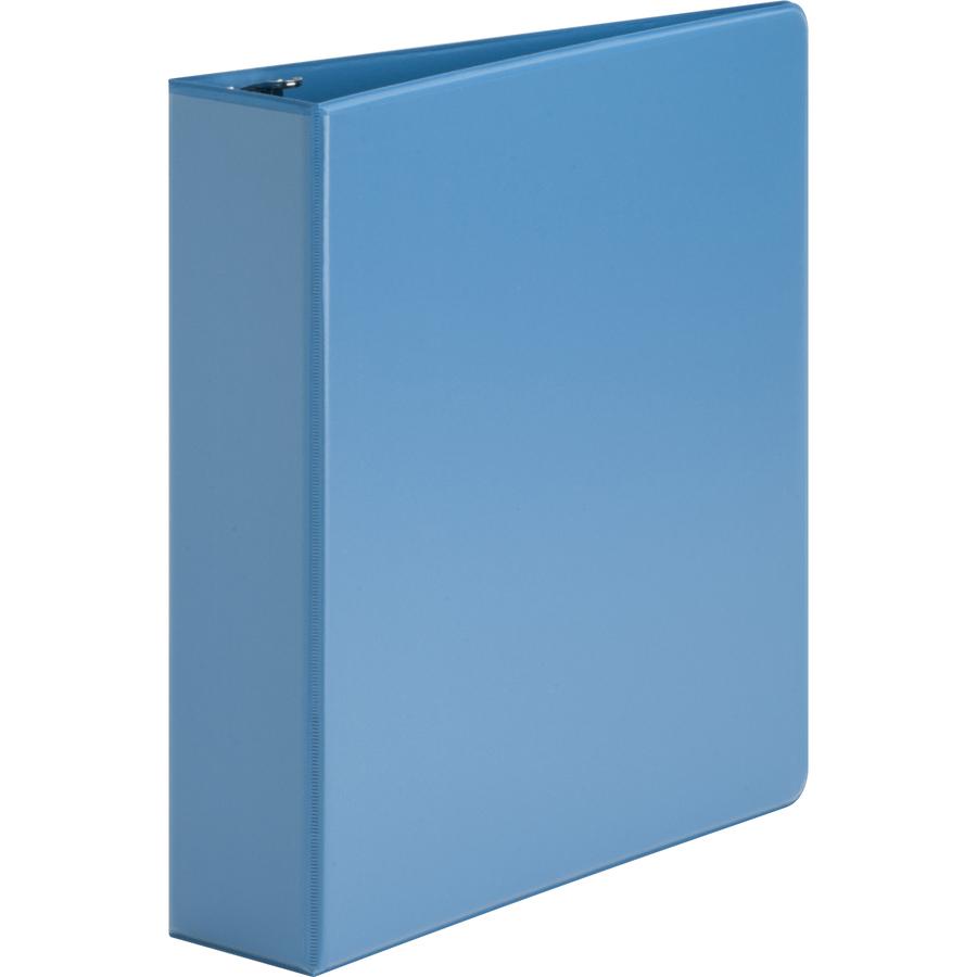 Business Source Premium Round Ring View Binder - 2" Binder Capacity - Letter - 8 1/2" x 11" Sheet Size - 475 Sheet Capacity - Round Ring Fastener(s) - 2 Internal Pocket(s) - Polypropylene, Board, Chip. Picture 3