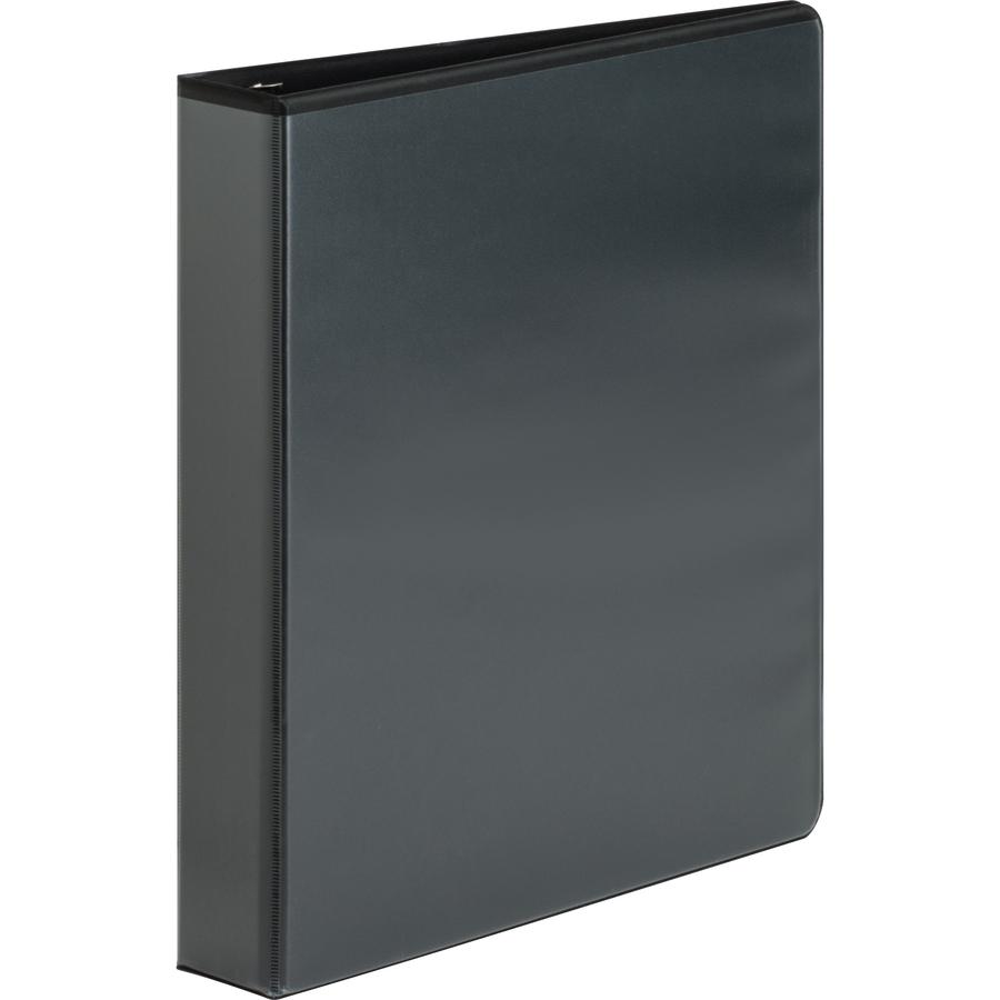 Business Source Premium Round Ring View Binder - 1 1/2" Binder Capacity - Letter - 8 1/2" x 11" Sheet Size - 350 Sheet Capacity - Fastener: Round Ring - Pocket: 2, Internal - Polypropylene, Chipboard . Picture 3