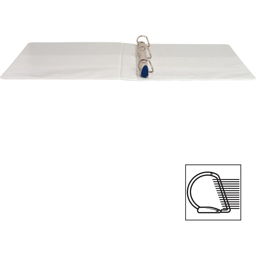Business Source Locking D-Ring View Binder - 1" Binder Capacity - Letter - 8 1/2" x 11" Sheet Size - 200 Sheet Capacity - D-Ring Fastener(s) - 4 Inside Front & Back Pocket(s) - Polypropylene, Chipboar. Picture 4