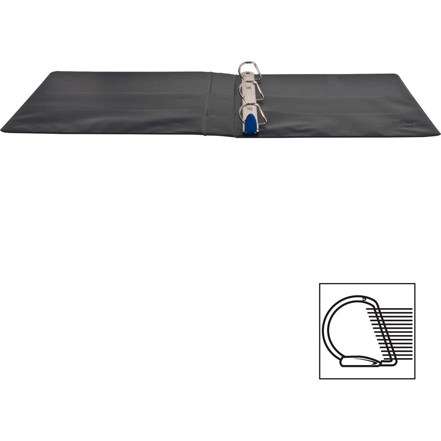 Business Source EasyOpen Locking Slant-D Ring Binders - 1" Binder Capacity - Letter - 8 1/2" x 11" Sheet Size - 200 Sheet Capacity - Slant D-Ring Fastener(s) - Inside Front & Back Pocket(s) - Polyprop. Picture 2