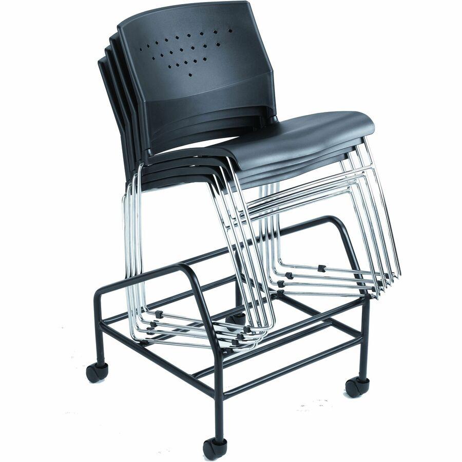 Boss Black Stack Chair With Chrome Frame, 1Pc Pack - Black Seat Color - Polypropylene Seat Material - Black Back Color - Polypropylene Back Material - Chrome Frame Material - Sled Base - 1 Each. Picture 10