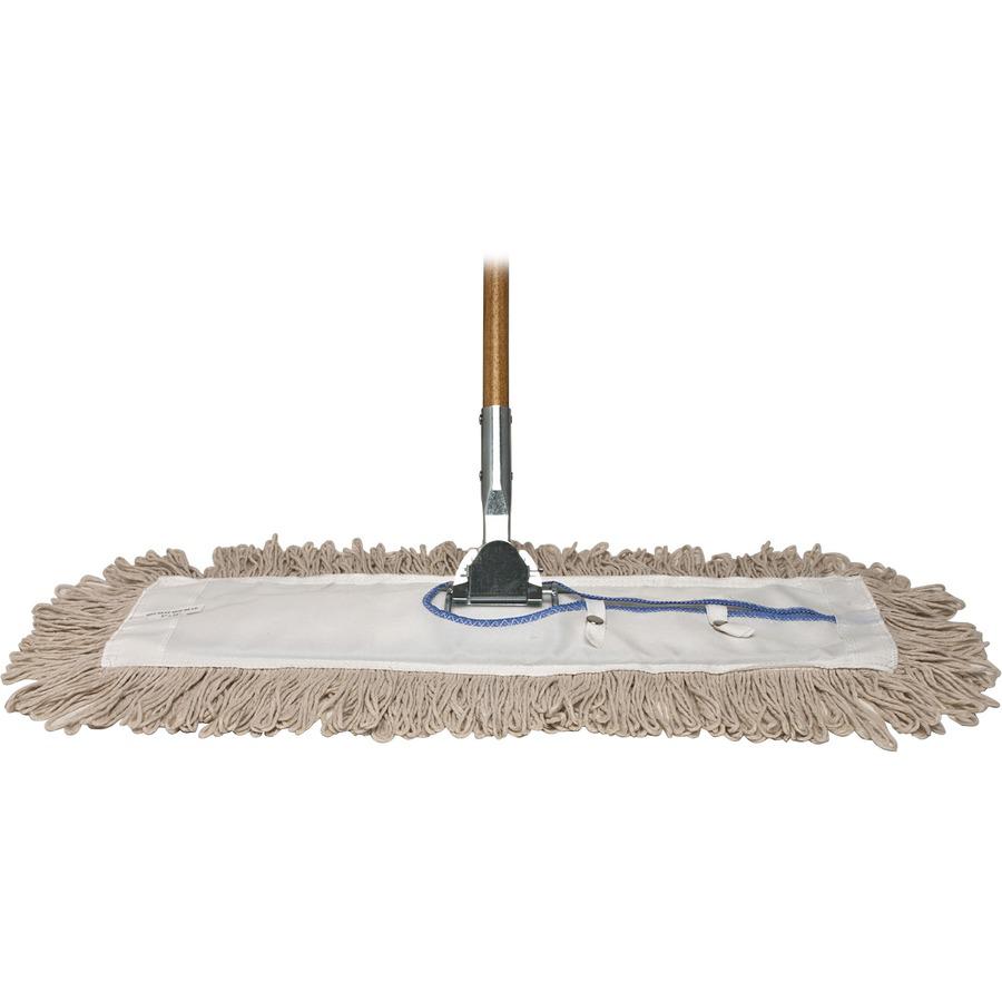 Genuine Joe Clip-On 36" Dust Mop Frame - 360&deg; Swivel, Rust Resistant, Chrome Plated, Reinforced - Chrome - Steel - 12 / Carton. Picture 6