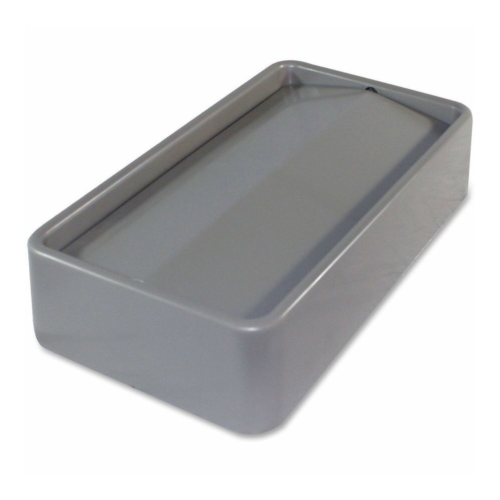 Genuine Joe Space-saving Container Swing Lid - Rectangular - Gray - 4 / Carton. Picture 3