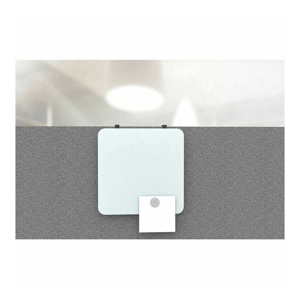 U Brands Magnetic Cubicle/Wall Glass Dry-Erase Board - 12" (1 ft) Width x 12" (1 ft) Height - Frosted White Tempered Glass Surface - Square - Horizontal - Magnetic - Frameless - 1 Each. Picture 3