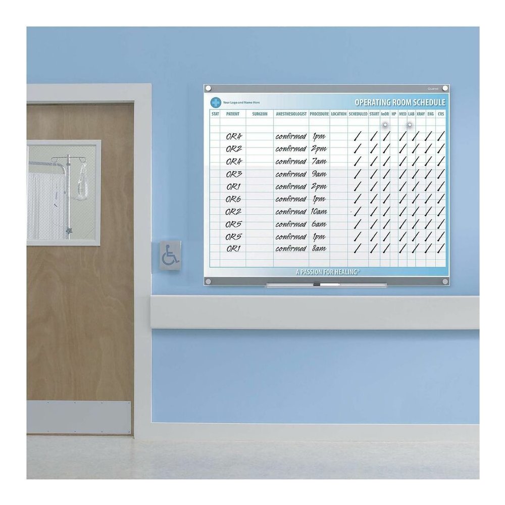 Quartet Infinity Customizable Dry-Erase Board - 36" (3 ft) Width x 24" (2 ft) Height - Clear/White Glass Surface - Rectangle - Horizontal/Vertical - Magnetic - Assembly Required - 1 Each. Picture 2