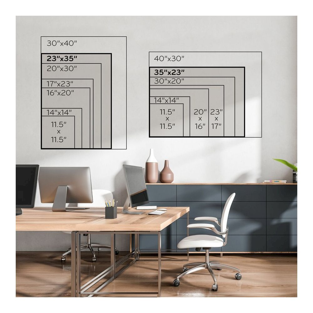 U Brands Magnetic Dry-Erase Board - 35" (2.9 ft) Width x 23" (1.9 ft) Height - White Painted Steel Surface - Black Wood Frame - Rectangle - Horizontal/Vertical - Magnetic - 1 Each. Picture 7