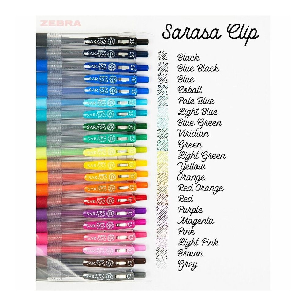 Zebra Pen SARASA Clip Retractable Gel Pen - Retractable - Water Based - 20 / Pack. Picture 2