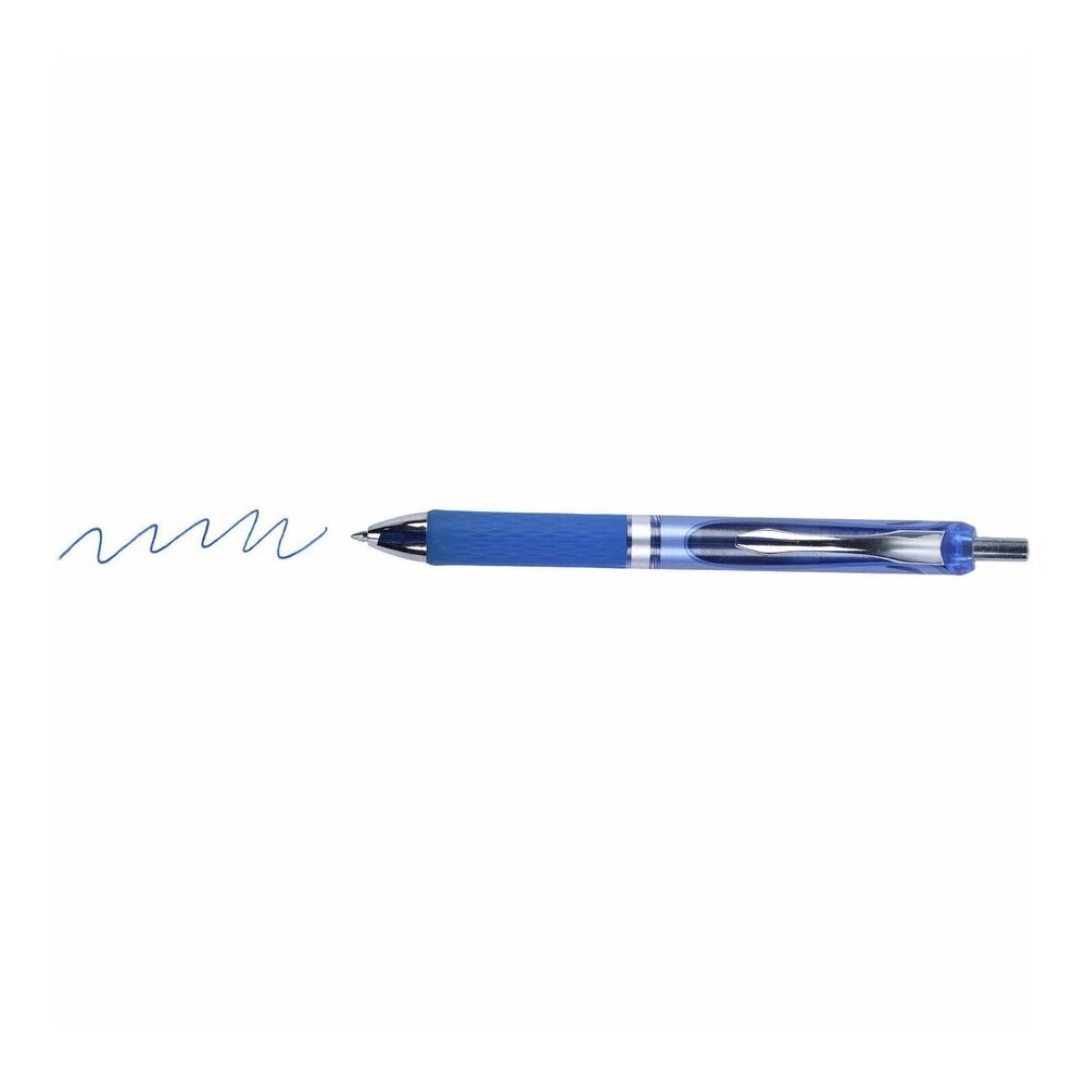 Integra Retractable Gel Ink Pen - Retractable - Blue Ink - Gel-based - Blue Barrel - Metal Tip - 1 Dozen. Picture 4