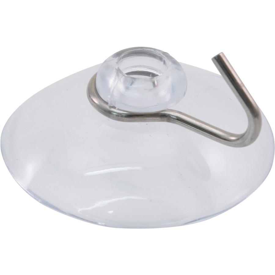 Advantus Metal Hook Suction Cup - 1" Height x 1.6" Width - for Glass, Tile, Metal, Kitchen, Classroom, Office - Metal - Clear - 25 / Box. Picture 2