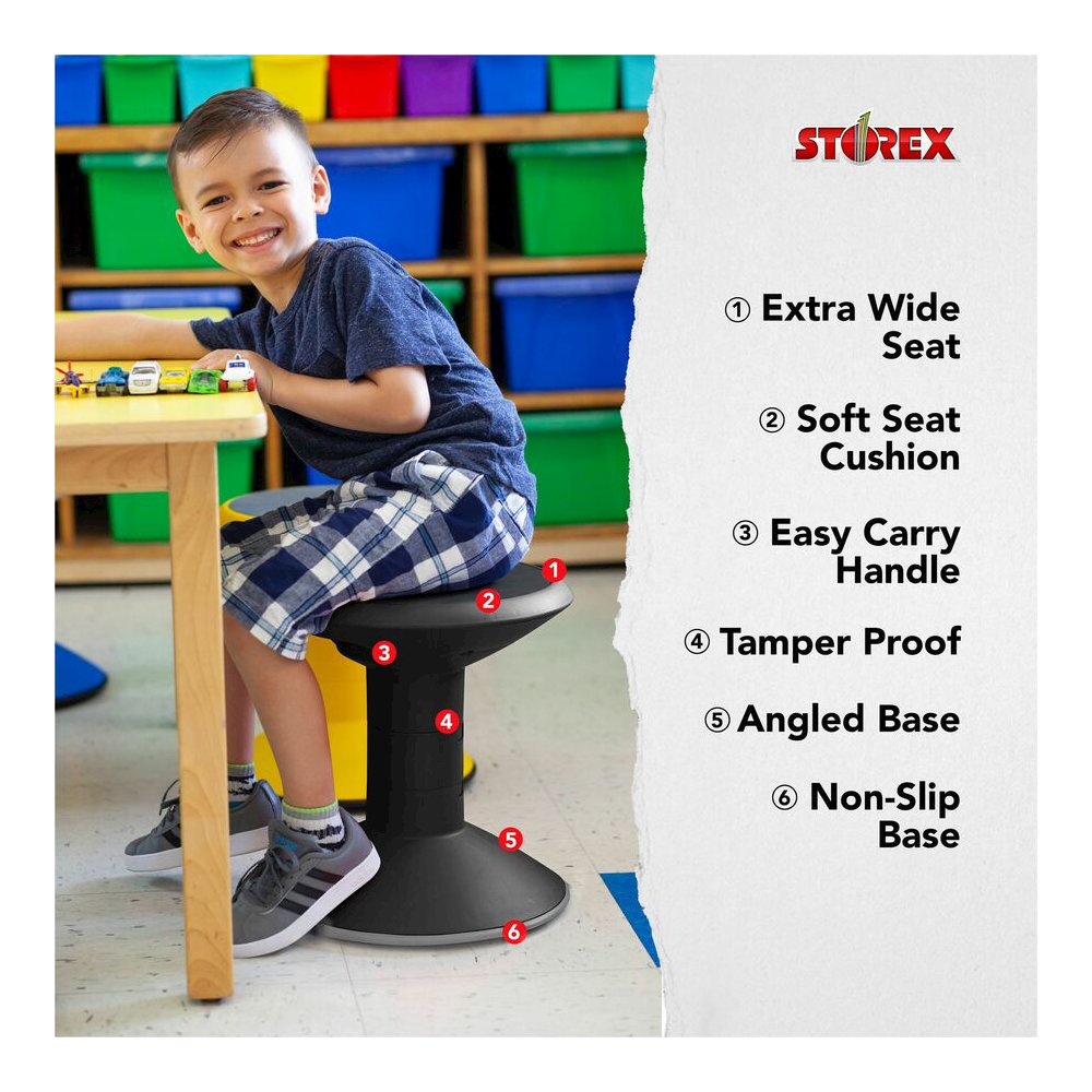 Storex Wiggle Stool - Black - 1 Each. Picture 5