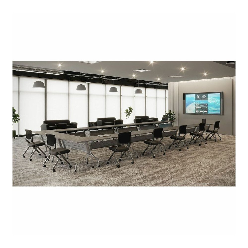 Lorell Flip Top Training Table - Charcoal Rectangle, Melamine Top - Black Four Leg Base - 4 Legs x 60" Table Top Width x 23.60" Table Top Depth - 29.50" Height - Assembly Required - Melamine - 1 Each. Picture 6