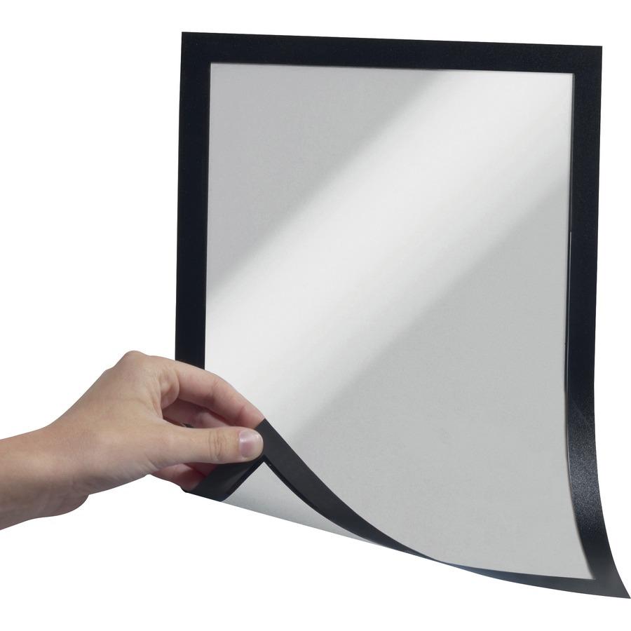 DURABLE DURAFRAME Magnetic Frame - 5.50" Holding Width x 8.50" Holding Height - Magnetic, Sturdy, Four Sided, Anti-glare - Document, Whiteboard, Office - Plastic - Black - 2 / Pack. Picture 6