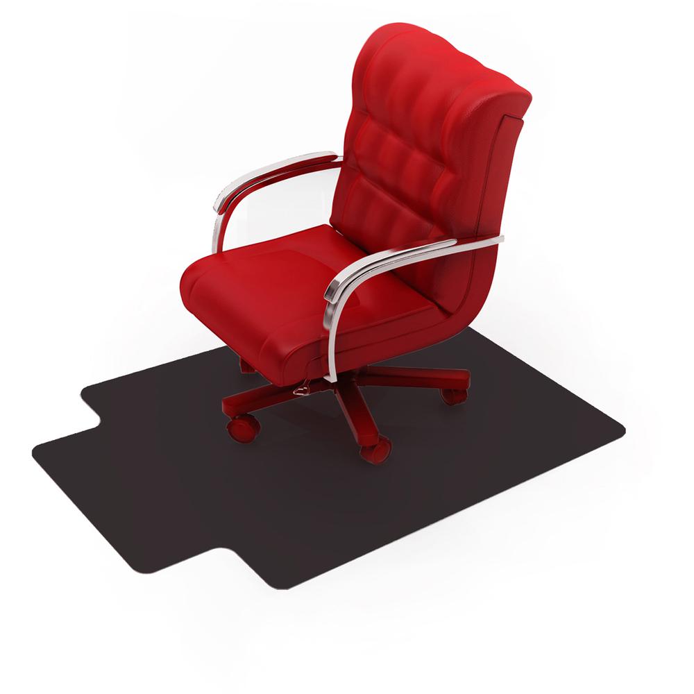 Floortex Advantagemat Black&reg; Vinyl Lipped Chair Mat for Carpets - 45" x 53" - Carpeted Floor - 53" Length x 45" Width x 0.090" Depth x 0.090" Thickness - Lip Size 25" Length x 12" Width - Lipped -. Picture 10
