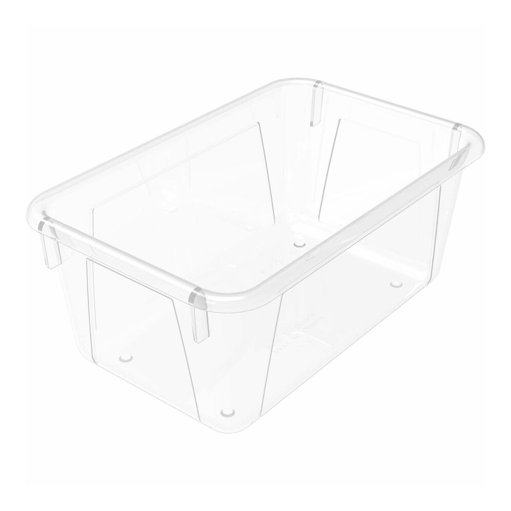Storex Crystal Clear Cubby Bin - 5.18" Height x 7.80" Width x 12.09" Length - Clear - 5 / Carton. Picture 3