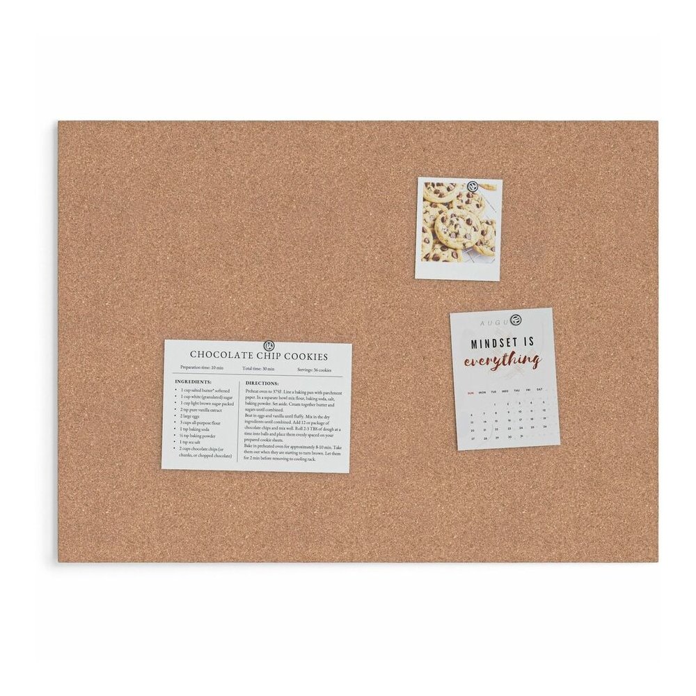 U Brands Frameless Cork Canvas Bulletin Board - 18" Board Height x 24" Board Width - Natural Cork Surface - Self-healing, Durable, Mounting System, Tackable, Frameless - 1 Each. Picture 2