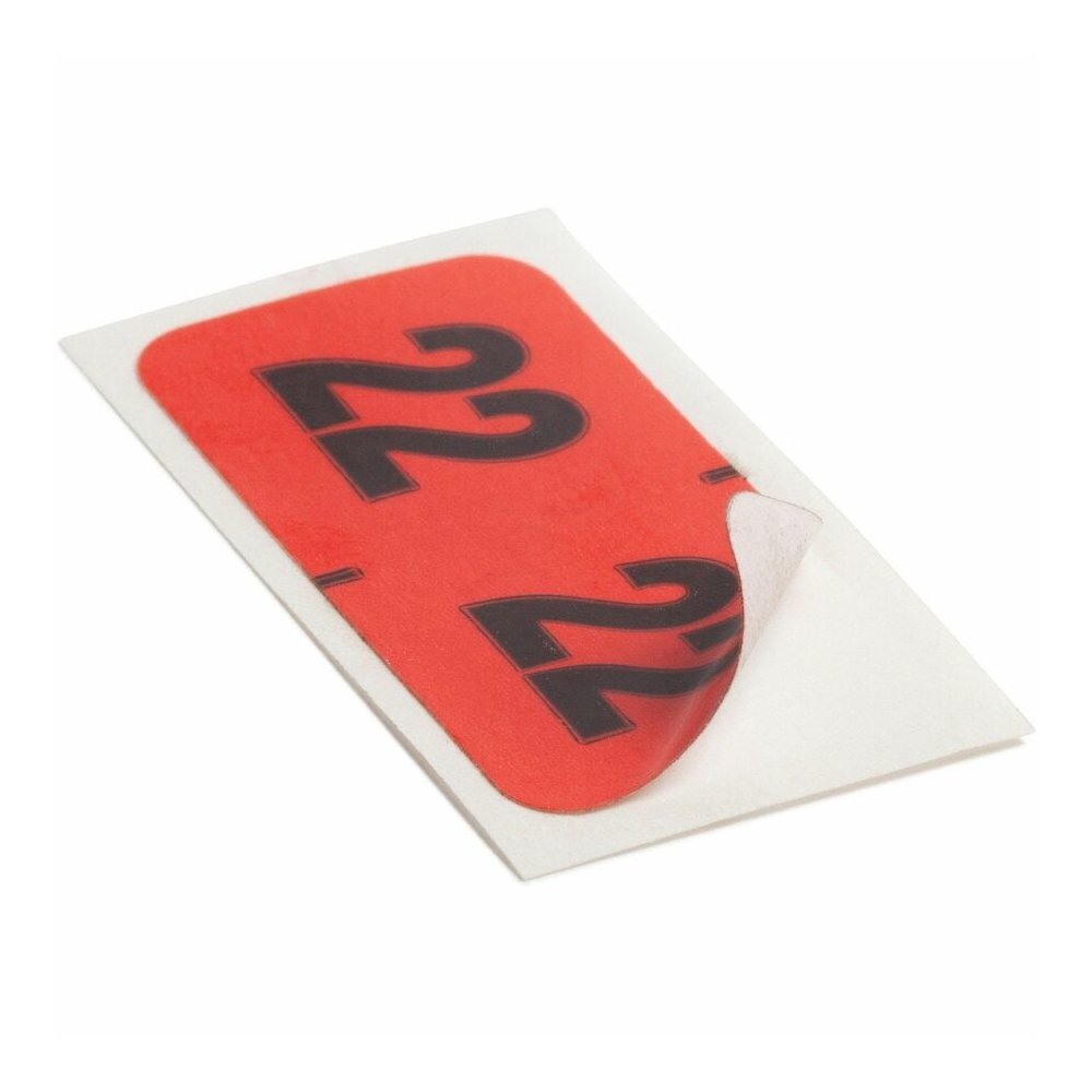 Smead ETYJ Color-Coded Year Labels - 2022 - x 1 1/2" Width x 3/4" Length - Rectangle - Red - Laminated - 500 / Roll. Picture 2