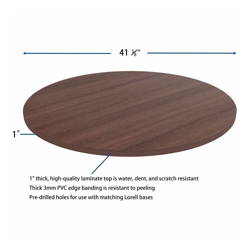 Lorell Essentials Conference Tabletop - Espresso Round Top - Contemporary Style - 1" Table Top Thickness x 42" Table Top Diameter - Assembly Required - 1 Each. Picture 3