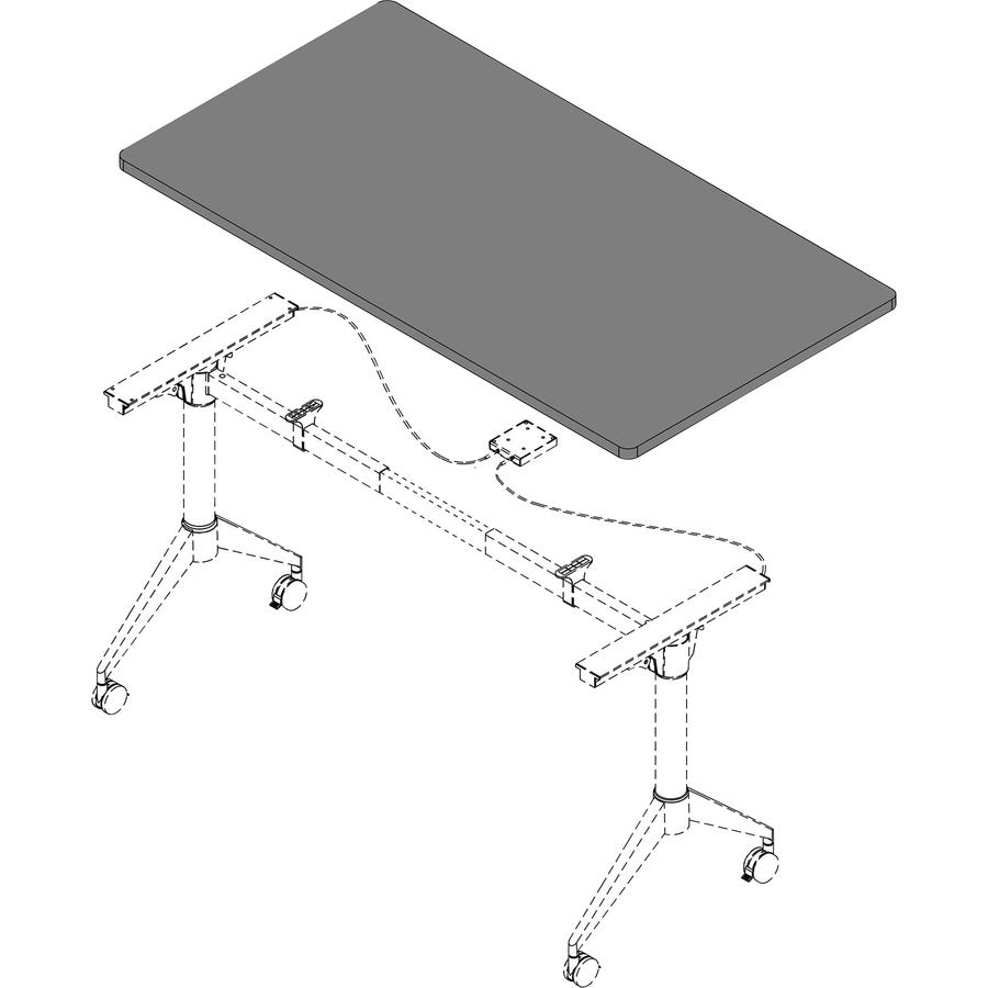 Lorell Training Tabletop - Gray Rectangle Top - 60" Table Top Length x 30" Table Top Width x 1" Table Top ThicknessAssembly Required - Particleboard, Melamine Top Material - 1 Each. Picture 3