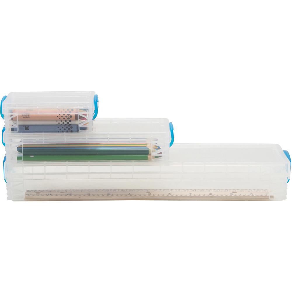 Super Stacker School Kit - Snap-tight Closure - Heavy Duty - Stackable - Plastic - Transparent - For Pen/Pencil, Marker, Crayon, Ruler, Office, School, Home, Paper Clip, Rubber Band, Craft Supplies, S. Picture 3