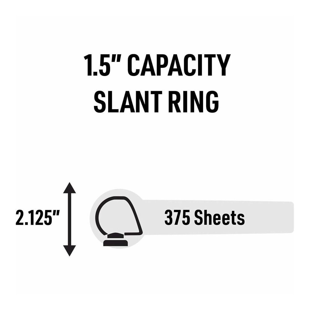 Avery&reg; Magnetic Hanging Binder Rings - 1 1/2" Binder Capacity - 8 1/2" x 11" Sheet Size - 375 Sheet Capacity - 3 Ring - Fastener: Slant Ring - Pocket: 0 - Metal - Silver - Wrinkle-free - 1 Each. Picture 3