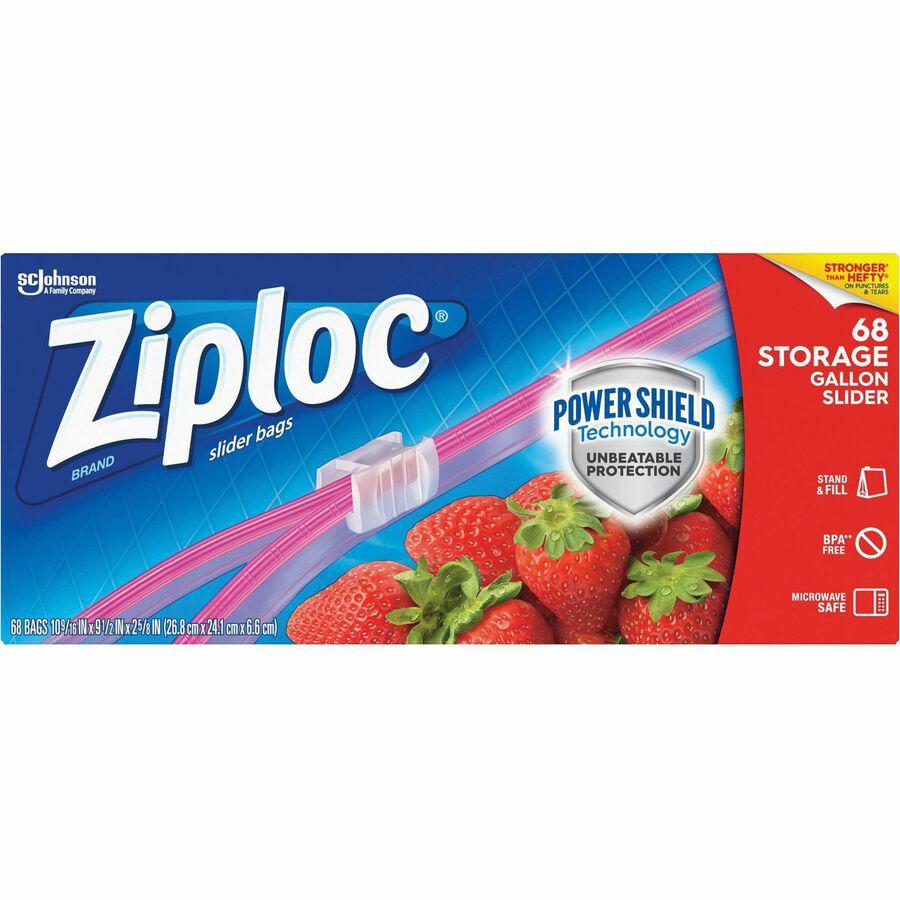 Ziploc&reg; Gallon Storage Slider Bags - Large Size - 1 gal Capacity - 10.56" Width x 9.50" Length - Blue - 9/Carton - 68 Per Box - Food, Supplies. Picture 2