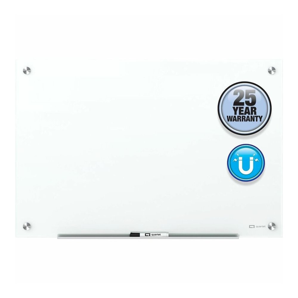 Quartet Infinity Magnetic Glass Dry-Erase Board, White, 48" x 48" - 48" (4 ft) Width x 48" (4 ft) Height - White Tempered Glass Surface - Square - Horizontal/Vertical - Magnetic - Frameless, Accessory. Picture 2