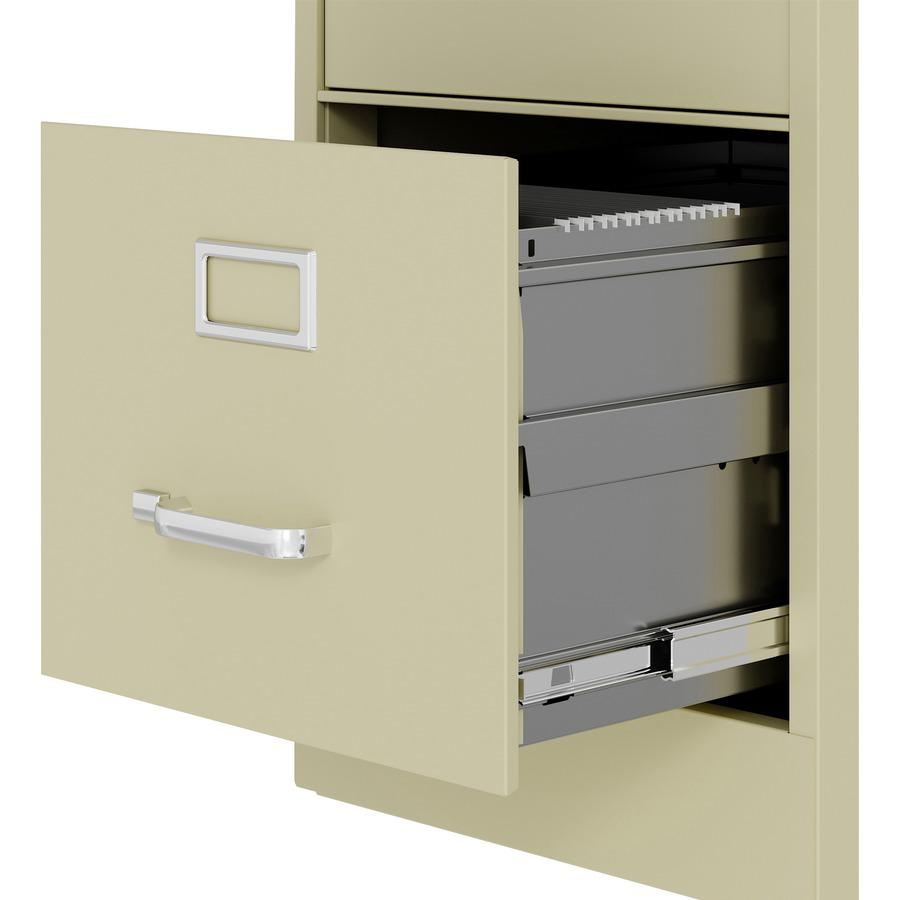 Lorell Fortress Series 22" Commercial-Grade Vertical File Cabinet - 15" x 22" x 40.2" - 3 x Drawer(s) for File - Letter - Vertical - Ball-bearing Suspension, Removable Lock, Pull Handle, Wire Manageme. Picture 9