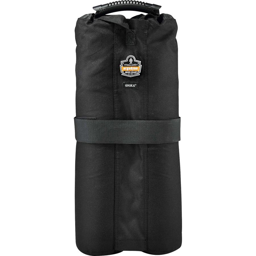 Ergodyne 6094 One Size Tent Weight Bags - 40 lb Capacity - 7" Length x 10" Width - Black - Polyurethane, Polyester - Tent - 2 / Pack. Picture 2