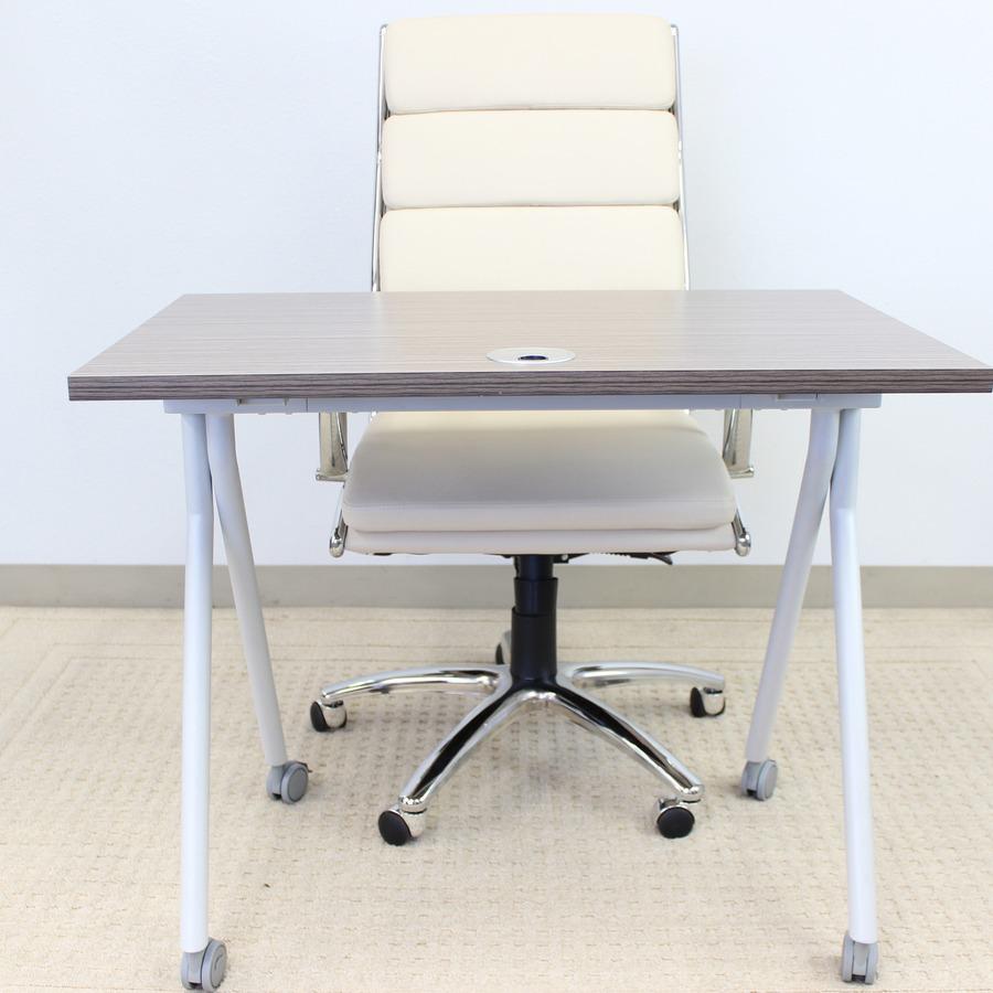 Boss Flip Top Training Table - Driftwood Rectangle Top - Four Leg Base - 4 Legs x 36" Table Top Width x 24" Table Top Depth - 29.50" Height - Wood Top Material. Picture 9