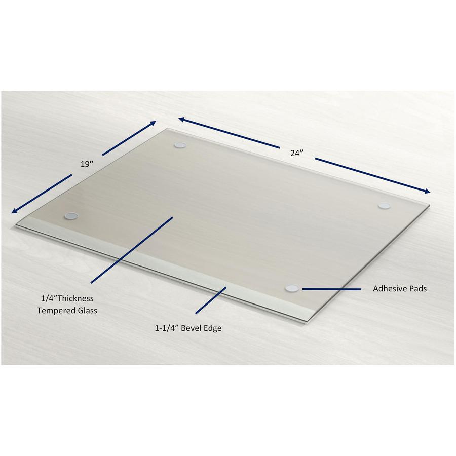 Lorell Desk Pad - Rectangular - 24" Width - Rubber - Clear. Picture 5