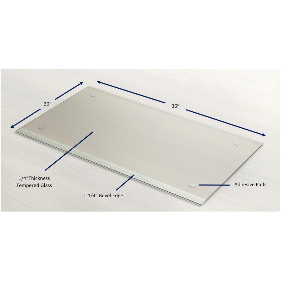 Lorell Desk Pad - Rectangular - 36" Width - Rubber - Clear. Picture 6