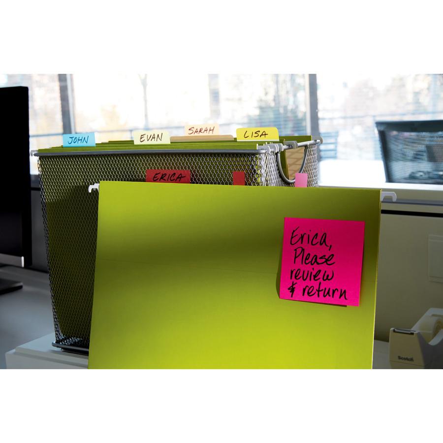 Post-it&reg; Super Sticky Notes - 15 - 3" Flag/Note Width x 3" Flag/Note Length - Square - 45 Sheets per Pad - Neon Orange, Tropical Pink, Power Pink, Iris, Blue Paradise, Neon Green Limeade - Adhesiv. Picture 11