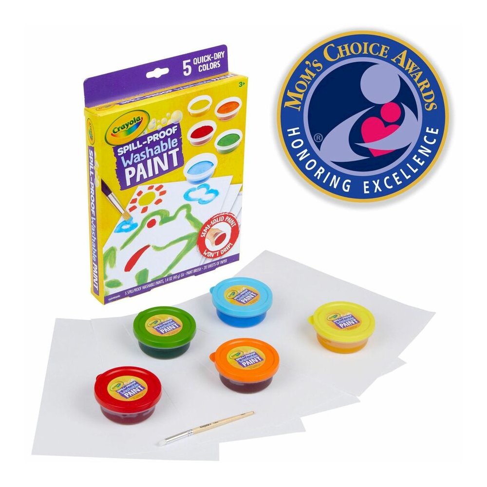 Crayola Spill Proof Washable Paint Set - 5 Color(s) - Washable - 1 Kit. Picture 4