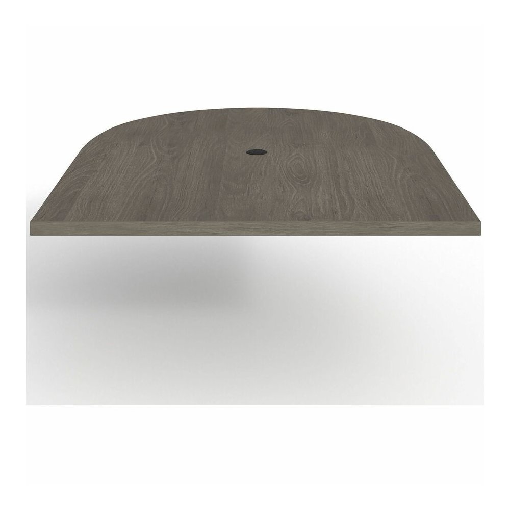Lorell Prominence 2.0 Half-Racetrack Conference Tabletop - Half Racetrack - 60" Width x 48" Depth x 1.5" Thickness - Band Edge - Material: Particleboard - Finish: Laminate, Gray Elm - Grommet, Cord Ma. Picture 3